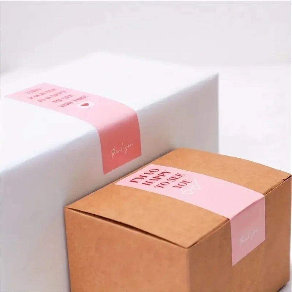 100pcs/roll “This Package Is Happy To See You Too” Stickers